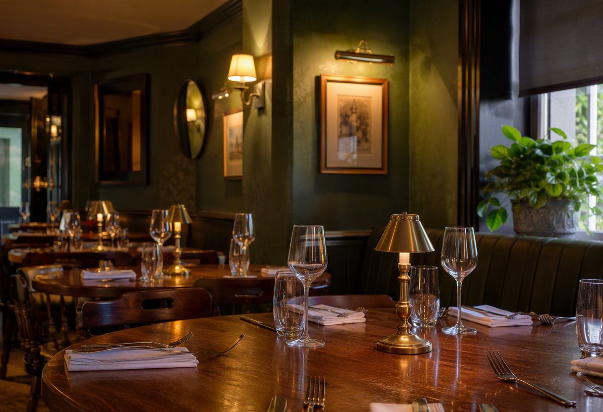 Pub tables set immaculately for service
